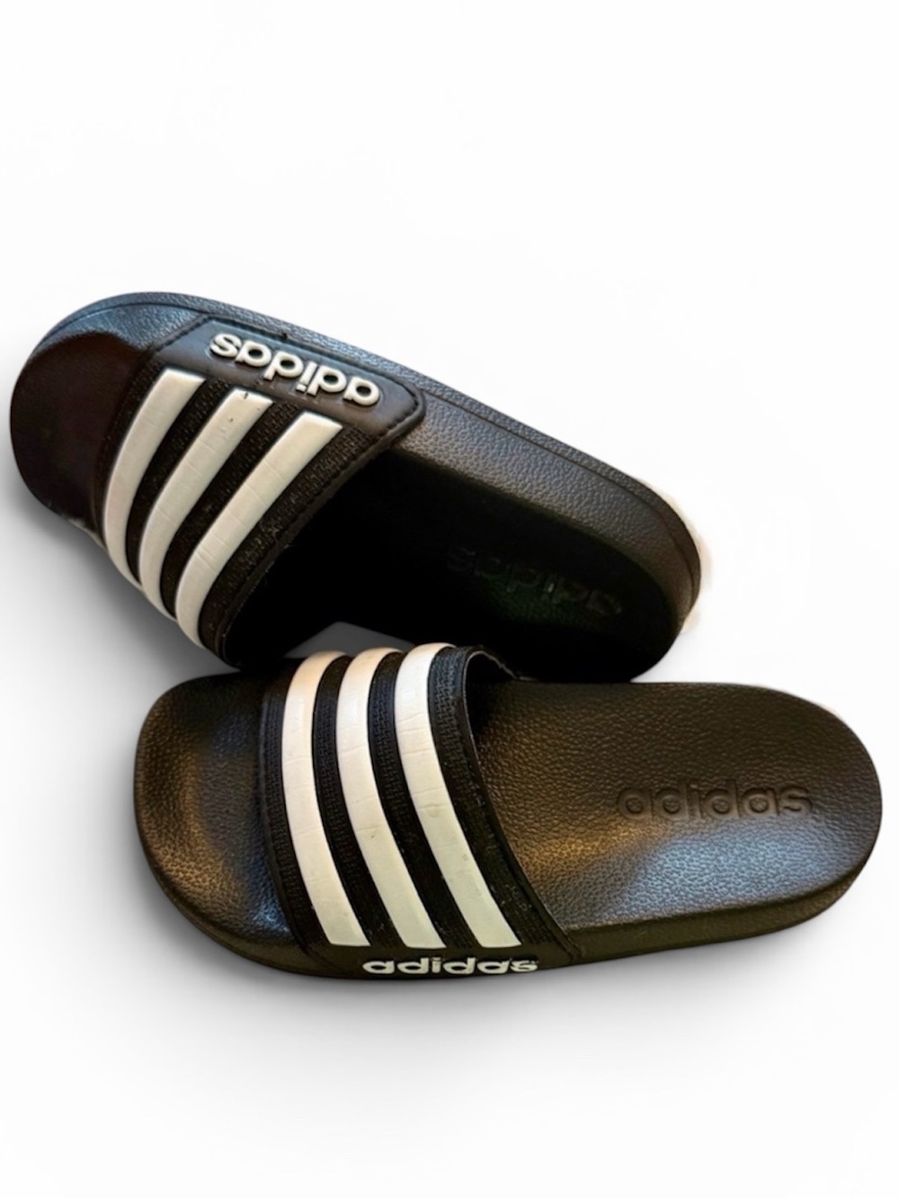 Adidas Adilette Black White Slides Toddler Boys Size 10